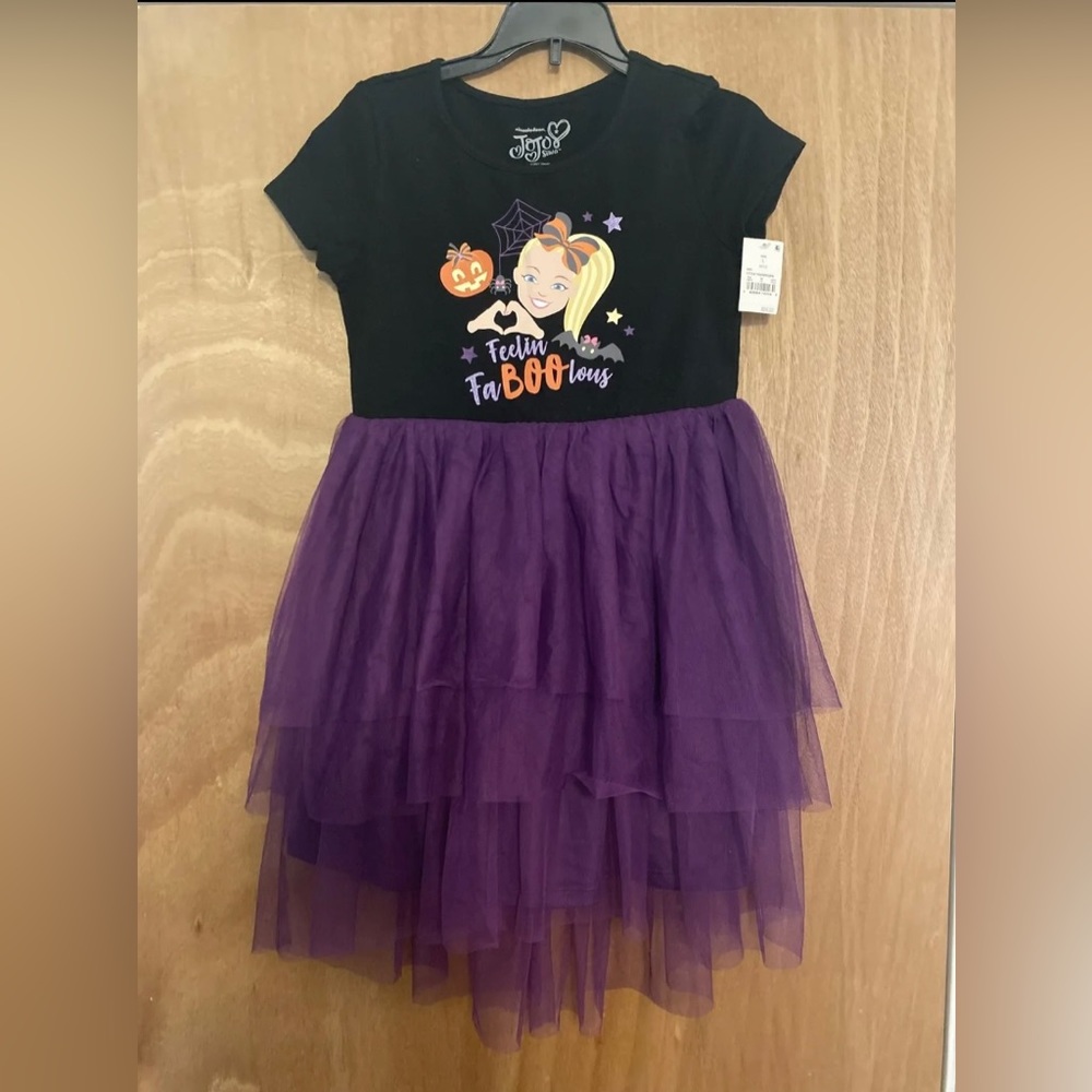 Girls Jojo Siwa Halloween Tutu Dress - Black/Purple XL